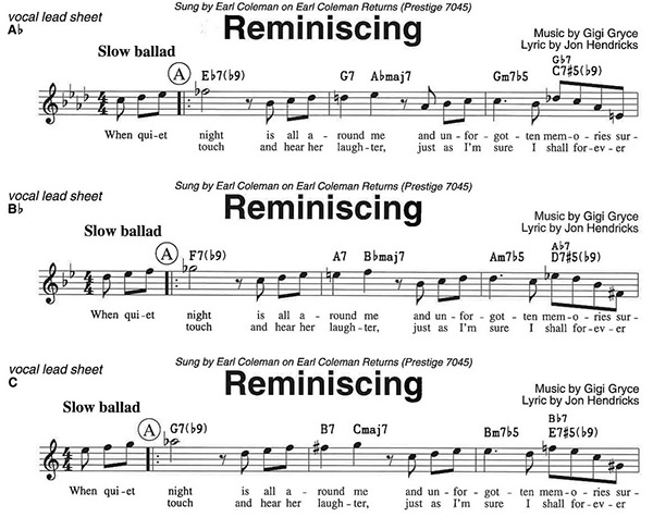 reminiscing sheet music